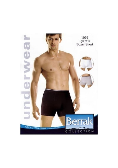 3 Adet Berrak 1097 Pamuk Likralı Erkek Boxer Şort Boxer Do
