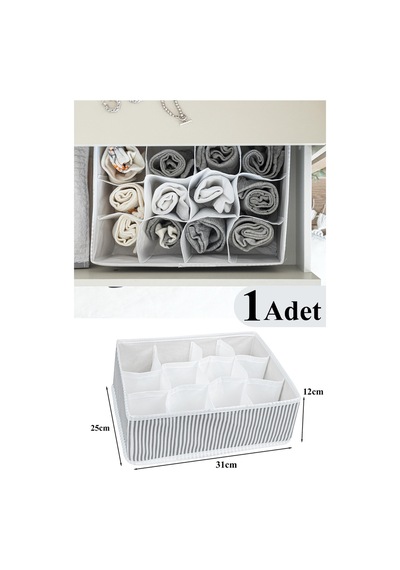 1 Adet 12 Bölmeli Çok Amaçlı Organizer Çekmece Düzenleyici Gri Plastik Kahverengi Diğer