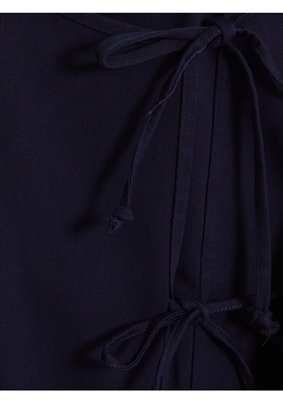 Lcw Modest Lacivert Kruvaze Yaka Bağcıklı Kadın Kimono