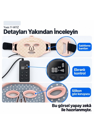 Yues Y-1411z Led Yüz Maskesi 8 Modlu Şarjlı Cilt Bakım Cihazı