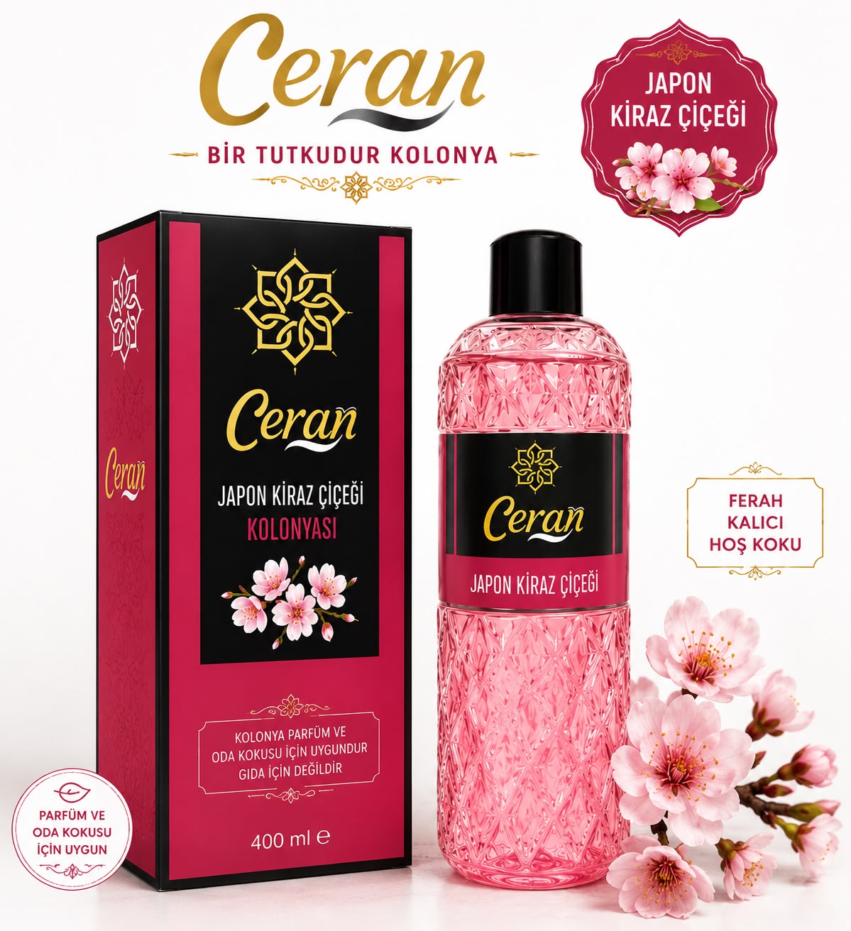 Kiraz Çiçeği Kolonyası 400 Ml Kutulu Ambalaj