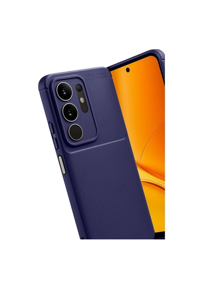Vivo Y29 4g Uyumlu Kılıf Karbon Tasarım Kamera Korumalı Silikon Telefon Kılıfı Kapak Lacivert