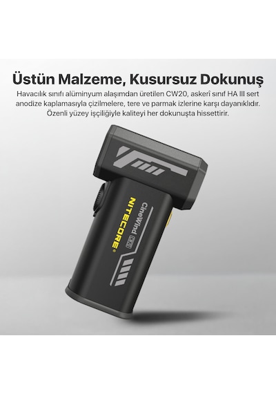Nitecore CW20 Turbo Jet Fan 100W Şarjlı Güçlü Hava Üfleyici