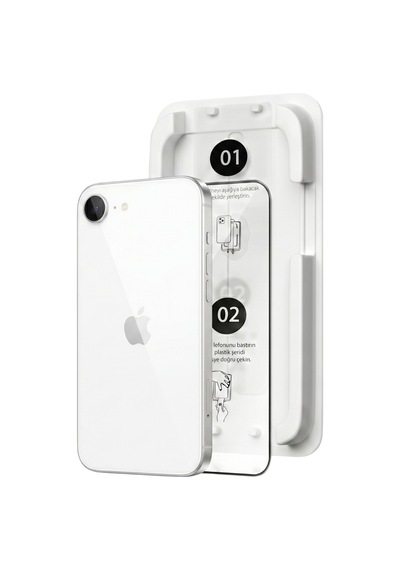 Fulltech Magicbox iPhone Uyumlu17e/16e/14/13pro/13 Premium Tempered Glass Aparatlı Ekran Koruyucu - Clear