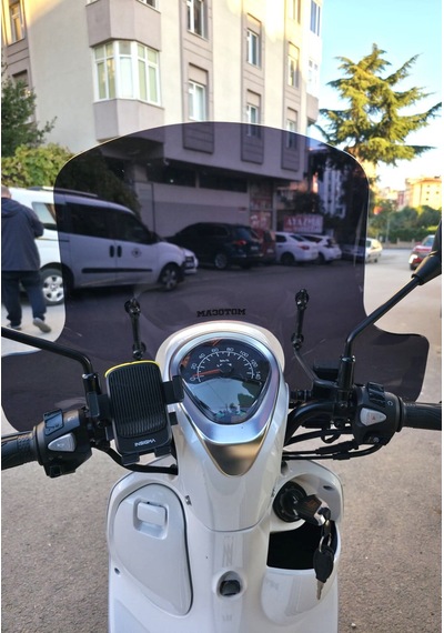 Motocam Rks Neon 125 Ön Cam 2023-2026 Model 45cm Siyah Renkli 4mm Elcikli Aparatsız