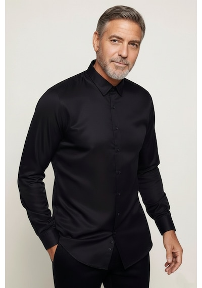 Yxc Trend Maker Slim Fit Uzun Kollu Kolay Ütü Teri Emen Nefes Alan Doku Kravatlık Dört Mevsim Erkek Gömlek Siyah Yxc Trend Maker Slim Fit Uzun Kollu Kolay Ütü Teri Emen Nefes Alan Doku Kravatlık Dört Mevsim Erkek Gömlek Siyah