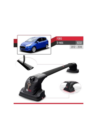 İpqi Ford B-max B232 2012-2017 Arası İle Uyumlu Ace-3 Ara Atkı Tavan Barı Siyah 2 Adet