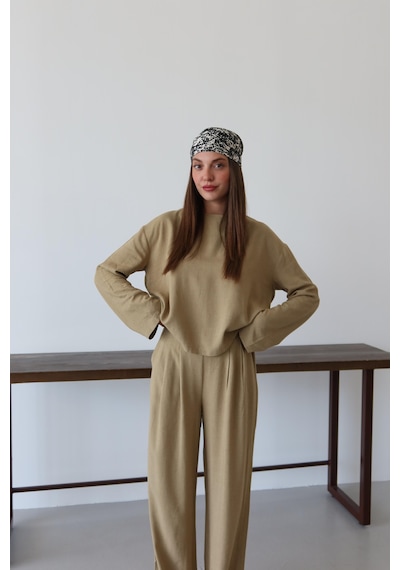 Laluvia Haki Marisol Bluz Pantolon Takım Haki