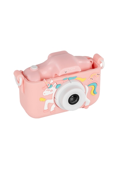 Acton Full HD Dijital Çocuk Fotoğraf Makinesi Pembe Silikon Kılıflı Köpek