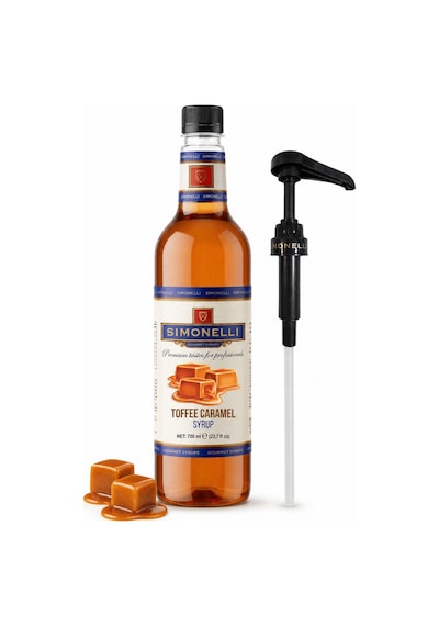 Simonelli Toffee Karamel Kahve Şurubu 700 ML İçecek ve Kokteyl Şurubu + Pompa