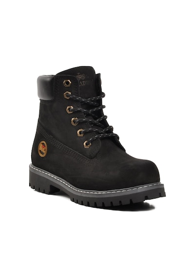 Bulldozer 240602 Siyah Nubuk Hakiki Deri Bağcıklı Unisex Bot 001