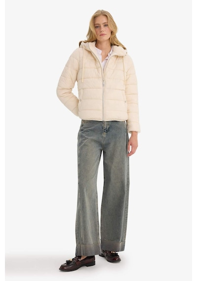 Defacto Su Geçirmez Regular Fit Kapüşonlu Suni Kürk Astarlı Mont F2145ax25wnbg414 Bej-bg414