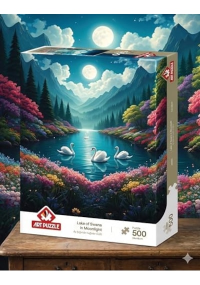 Ay Işığında Kuğular Gölü 500 Parça Puzzle