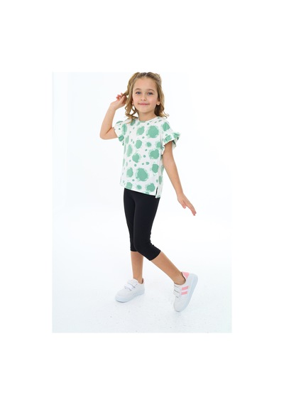 Toontoy Kids Toontoy Kız Çocuk Batikli Kaprili Takım Yeşil