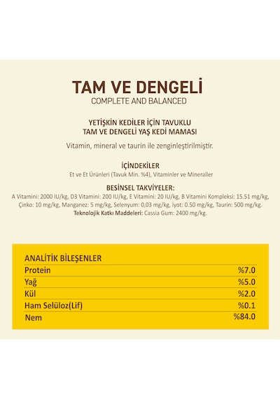 Tavuklu Yaş Kedi Maması 85 Gr X 24 Adet Jöle İçinde Parça Etli - Yetişkin Kedi