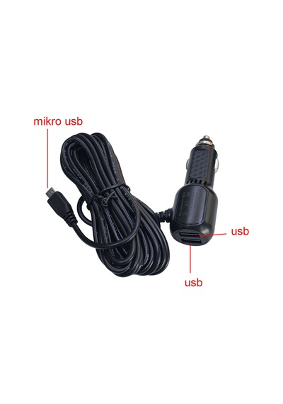 Mikro Usb Girişli Araç Çakmaklık Navigasyon Şarj Adaptörü 5v 3.5a 2 Usb