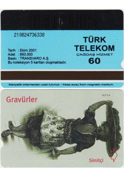 Gravürler - Simitçi Telefon Kartı 60 Kontör Türk Telekom. Ekim 2001.