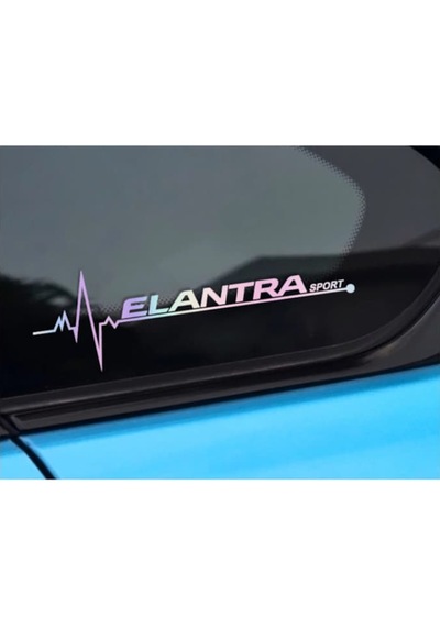 Hyundai Elantra Yan Cam Sticker Oto Kapı 20 Cm X 7 Cm Renkli