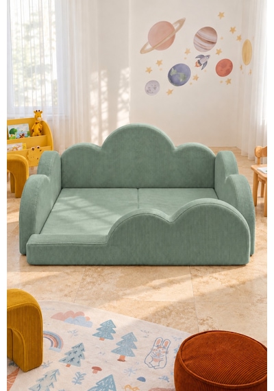 Funbed Junior Bulut Tasarımlı Çocuk Yatağı, Karyola Ve Oyun Matı Seti Yeşil - 938609351 Funbed Junior Bulut Tasarımlı Çocuk Yatağı, Karyola Ve Oyun Matı Seti Yeşil - 938609351