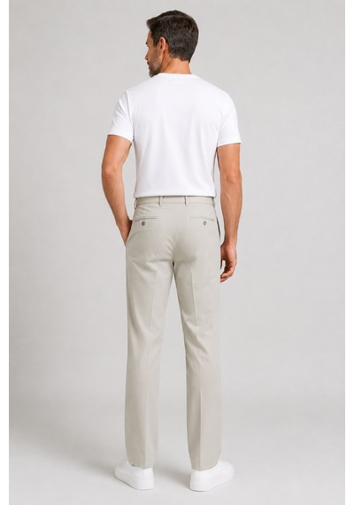 Bihan Store İlksar Klasik Kesim Tencel Karışımlı Kumaş Erkek Pantolon - Y26-9955- Taş