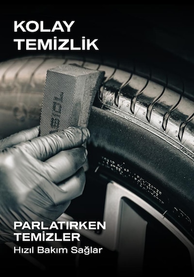 Nasiol Detailershine Trim ve Lastik Parlatıcı/Yenileyici 500ml ve Sünger-Ultra Parlak Ve Islak Görünüm