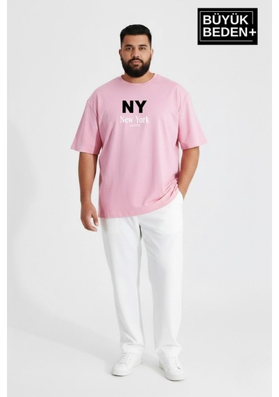 Superlife Erkek Büyük Beden Ny New York Baskılı 3xl-6xl Bisiklet Yaka Tshırt Spr26bts510-15 Pembe Superlife Erkek Büyük Beden Ny New York Baskılı 3xl-6xl Bisiklet Yaka Tshırt Spr26bts510-15 Pembe