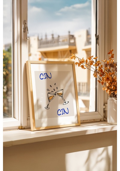 Zamansız Lezzet Çizgisi Ahşap Çerçeveli Poster Tablo 177 Ahşap 01