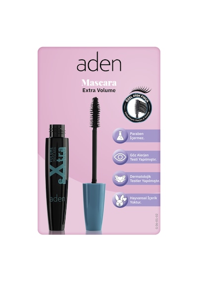 Aden Extra Volume Mascara - Hacim Ve Uzatma Etkili Maskara 0
