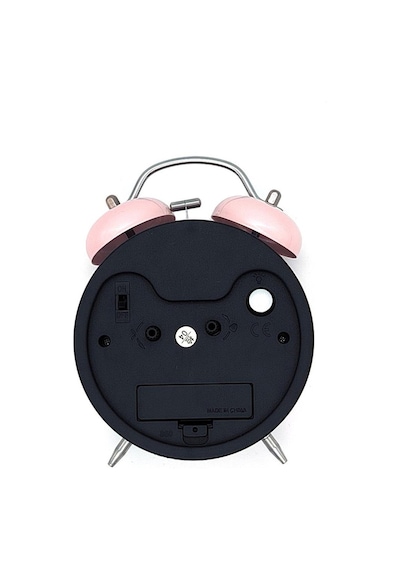 Valkyrie 16cm Büyük Boy Akar Saniyeli Alarm Çalar Saat - Nostaljik Masa Saati Pembe