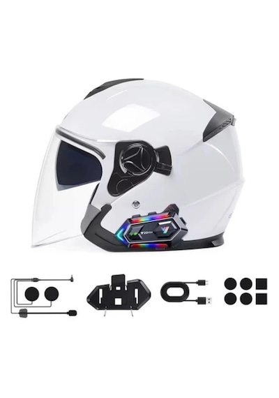 Mey İthalat Bluetooth 5.3 Motosiklet Kask Intercom Gürültü Engelleyici Su Geçirmez Kulaklık