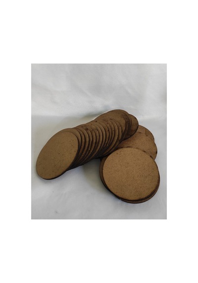 50 Adet 8x8 Cm 3mm 2.7.mm Mdf Yuvarlak Magnet Tahtası Naturel Ahşap