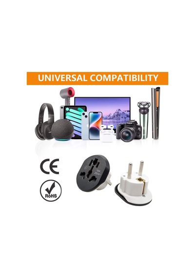 Lexroo 2 Adet Üniversal Seyahat Fişi Adaptörü, Alman Adaptör