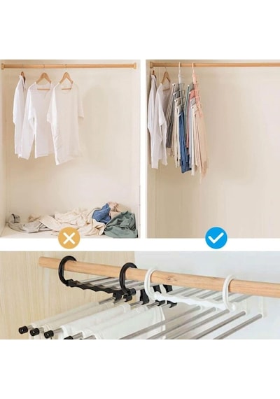 Çok Amaçlı Katmanlı Askılık Organizer, Dolap İçi Hareketli Pantolon, Kravat Ve Şal Askı Sistemi