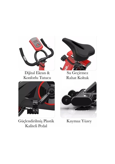 Slim Kondisyon Bisikleti Spinning Bike Egzersiz Aleti Siyah