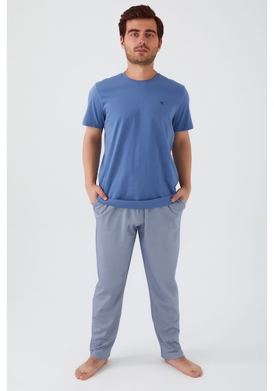 Eros Arnetta 2539 Kısa Kol Erkek Pijama Takım Okyanus Mavi