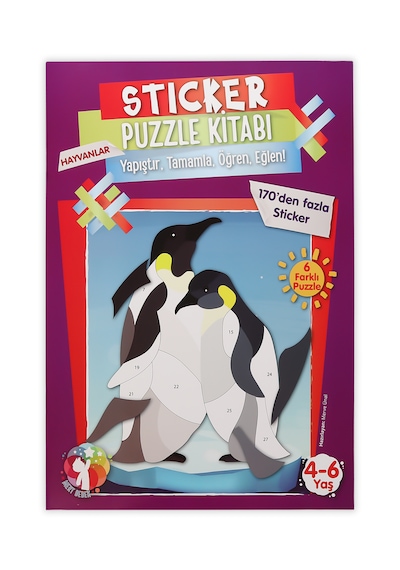 Mert Bebek Sticker Puzzle Kitabı Hayvanlar 4-6 Yaş 170+ Sticker Eğitici Aktivite Kitabı