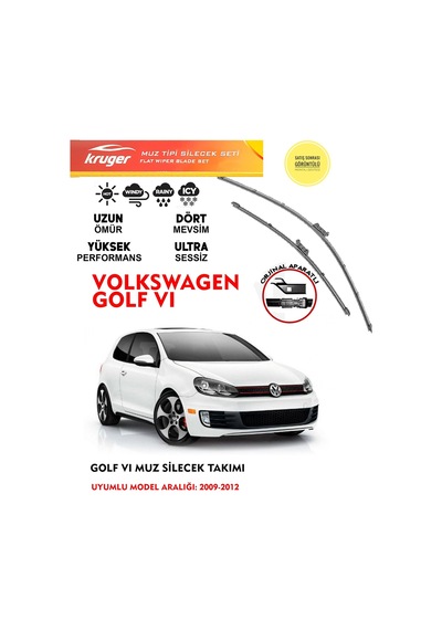 Volswagen Golf 6 Silgeç Takımı 2010 Model Araca Uyumlu