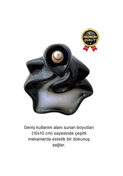 Özel Tasarım Seramik Siyah Geri Akış Şelale Tütsülük Buhardanlık Dekoratif El Yapımı Hediyelik Biblo
