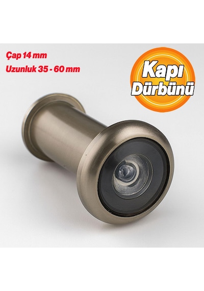 Kapı Dürbünü Kısa Saten 35-60 Mm 14 Mm Delik Çapı Güvenlik Gözetleme Aparatı Metal Gövde