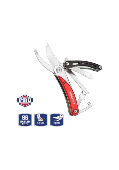 Workpro Wp382005 4 In 1 Çok Fonksiyonlu Bağ Bahçe Dal Budama Makası Fr Wp382005