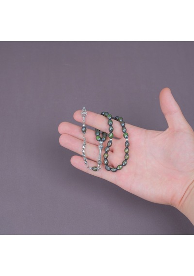 Isıya Göre Renk Değiştiren Orijinal His Taşı Beyzi Kesim 6.5x8.5mm Tesbih