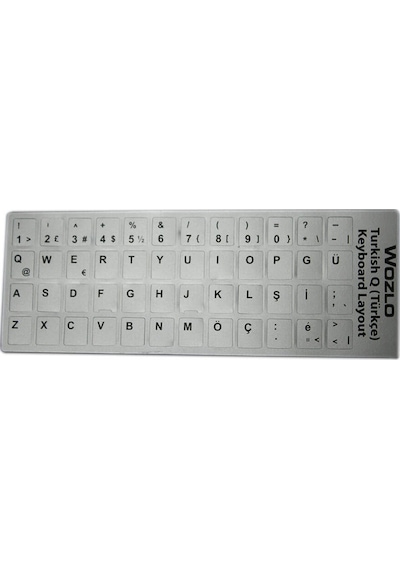 Laptoplar Için Türkçe (Q) Klavye Sticker Gri