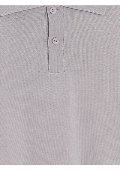 LC Waikiki Lc Waıkıkı Gri Polo Yaka Regular Fit Erkek Triko Kazak