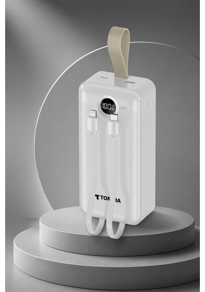 Özel Üretim Powerbank Trm1035 Siyah 30.000 Mah Hızlı Dolum Göstergeli Batarya Çok Renkli
