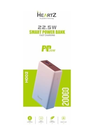 H002 20000 Mah Power Bank Pd 30w Ve Usb 22.5w Fast Hızlı Şarj Dahili Type C Ve Lightning Kablolu Dünya Standartlarına Uygun Polymer Batarya Birebir Amper Powerbank Kırmızı