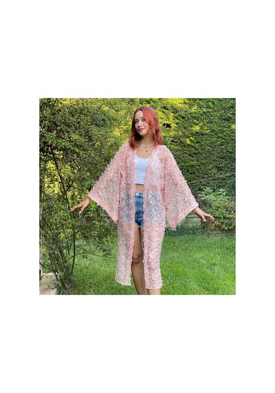 Lila Mare Tül Dantel Handmade Beachwear Yazlık Kimono Standart Bedenlere 36-44 Arası Uygundur Renkli Renkli Lila Mare Tül Dantel Handmade Beachwear Yazlık Kimono Standart Bedenlere 36-44 Arası Uygundur Renkli Renkli