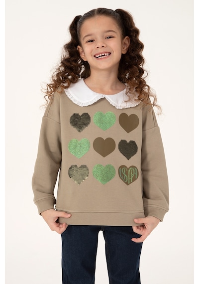 U.s. Polo Assn. Kız Çocuk Açık Haki Sweatshirt 50317879-vr183 Acık Hakı