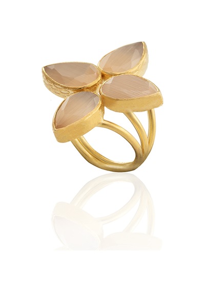 Kadir Jewellery 22 Ayar Altın Kaplama Zirkon Taşlı Kadın Otantik Yüzük Turuncu 40511584