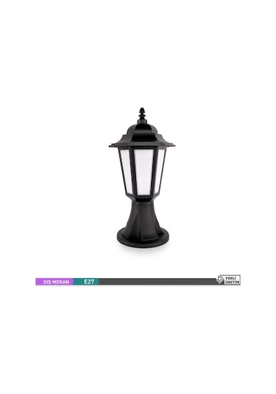ACK Perge Bahçe Aydınlatması E27 Set Üstü Dekoratif Armatür 42cm Siyah