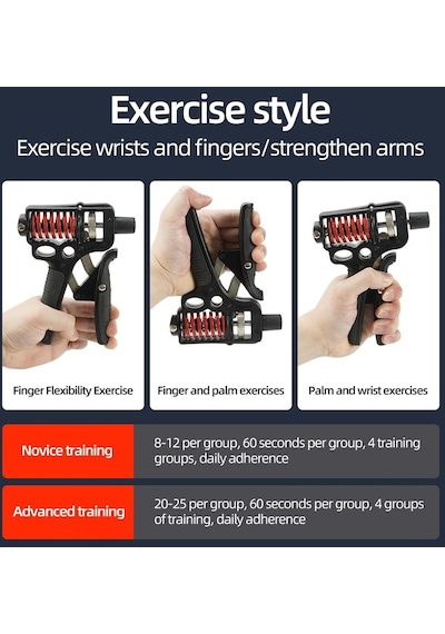 Valkyrie 5-165kg Profesyonel El Bilek Ve Kol Güçlendirici Kavrama Egzersiz Aleti Ayarlanabilir El Yayı Siyah